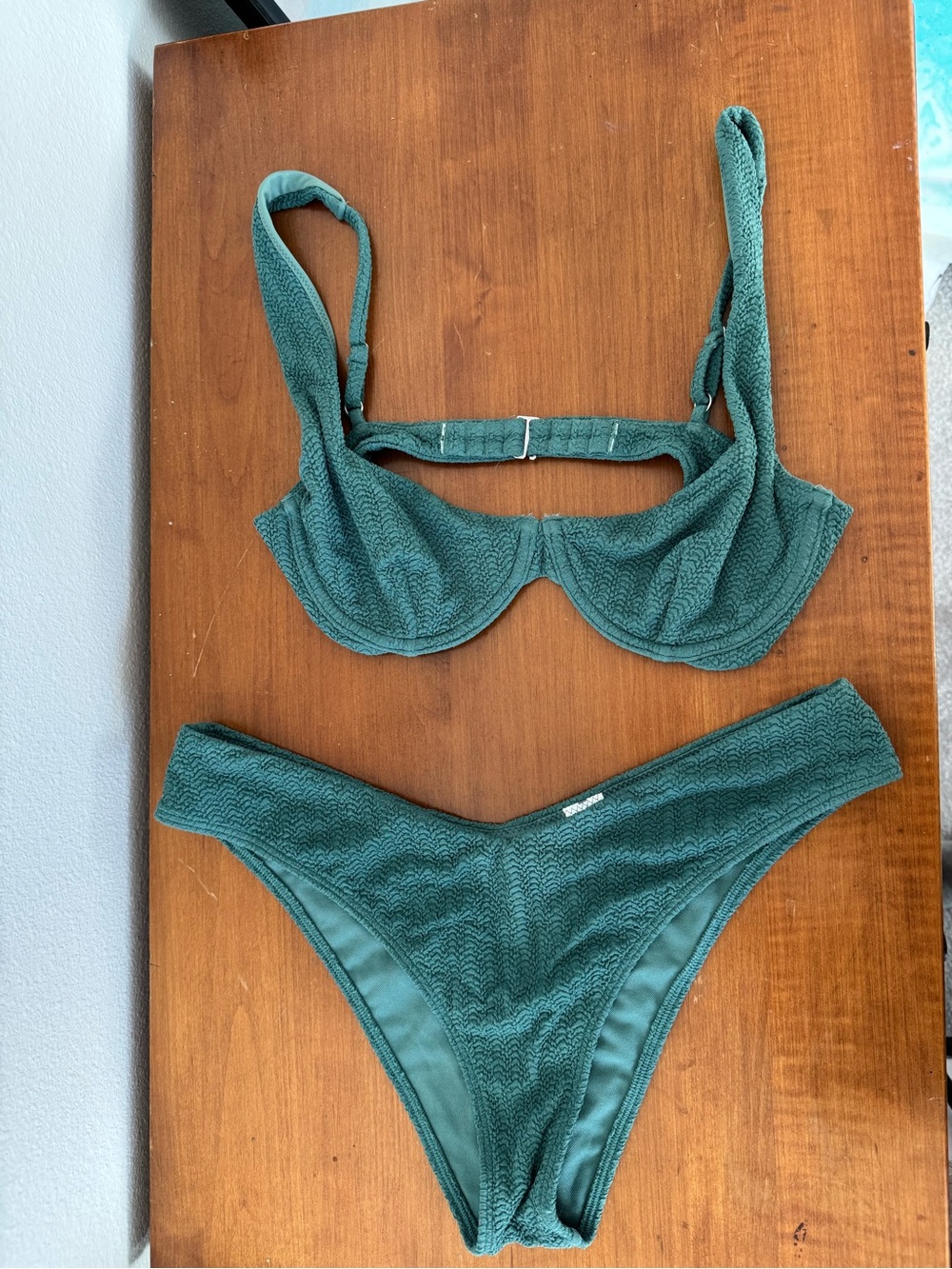 Abercrombie & Fitch Green Textured Underwire Bikini Set